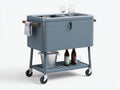 Scatola Isolata su ruote 82×54×86 cm - grigio blu - carrello con ripiano e piano superiore per esterni