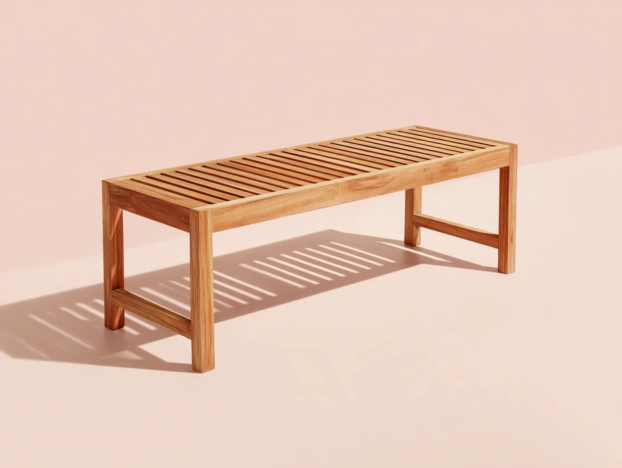 Panca Da Esterno 160×40×46 cm - legno teak colore naturale - design minimal per terrazza