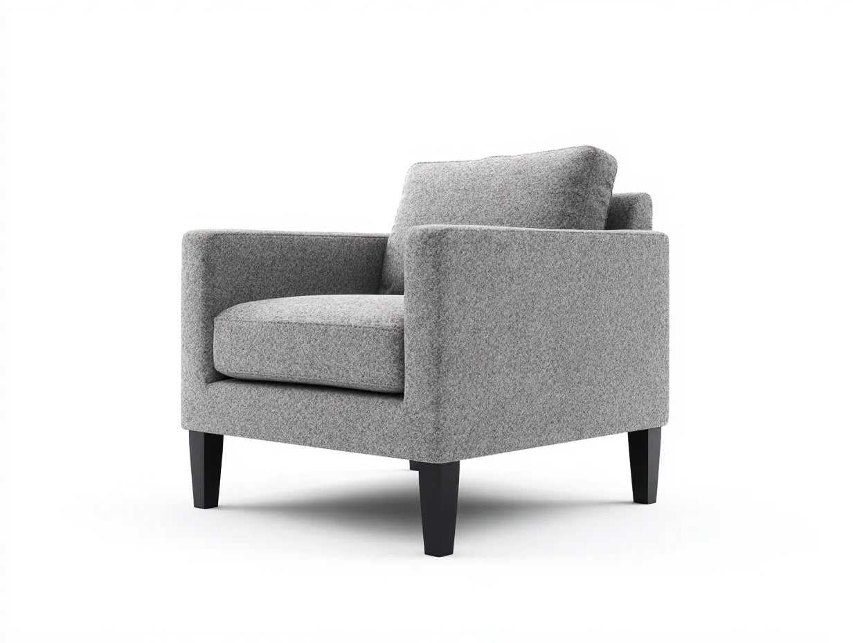 Poltrona Soggiorno 78×82×86 cm - tessuto grigio - stile moderno con schienale avvolgente