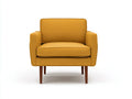 Poltrona in tessuto 82×79×81 cm - senape - seduta imbottita con base in legno