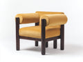 Poltrona in tessuto 78×76×82 cm - senape - telaio in legno per soggiorno