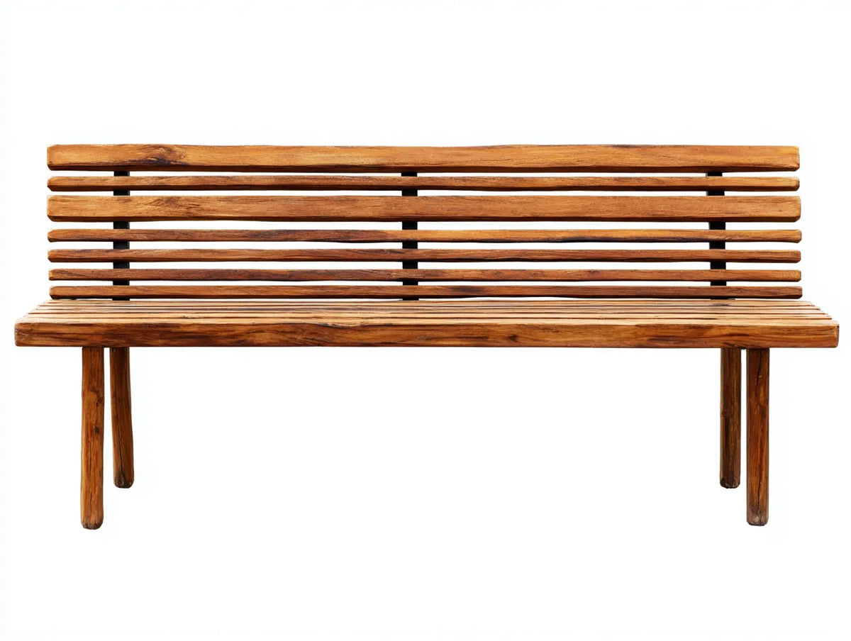 Panca da esterno con schienale in legno 155×58×88 cm - marrone - struttura a doghe per giardino
