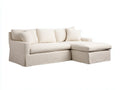 Divano Soggiorno 285×95×85 cm - tessuto avorio - stile contemporaneo con chaise longue