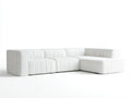 Divano con chaise longue in tessuto 295×170×82 cm - arancione - linea moderna con seduta ampia per soggiorno