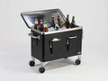Scatola Isolata mobile in metallo 76×50×68 cm - nero/argento - struttura compatta con vano superiore