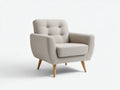 Poltrona in tessuto e legno 82×78×86 cm - beige/marrone - design rétro morbido per soggiorno