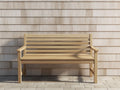 Panca da esterno in legno 128×59×89 cm - marrone chiaro - design lineare a doghe con braccioli