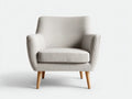 Poltrona in tessuto 82×78×84 cm - grigio chiaro - forma avvolgente con base in legno