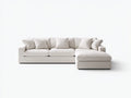 Divano angolare con chaise longue in tessuto 305×190×82 cm - avorio - design morbido contemporaneo per soggiorno