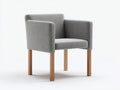 Poltrona Soggiorno 75×80×88 cm - tessuto grigio chiaro - design nordico con struttura elegante