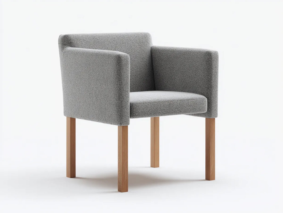 Poltrona Soggiorno 75×80×88 cm - tessuto grigio chiaro - design nordico con struttura elegante