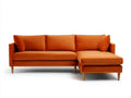 Divano angolare con chaise longue in tessuto 285×165×84 cm - arancione - design contemporaneo rialzato per soggiorno