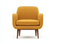 Poltrona in tessuto e legno 76×78×84 cm - giallo/marrone - design avvolgente moderno per soggiorno